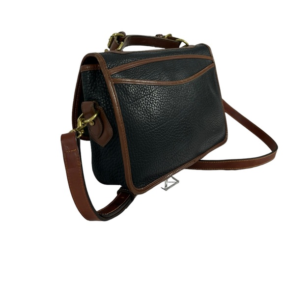 Vintage DOONEY & BOURKE Carrier black leather satchel shoulder bag purse classic - Picture 3 of 13